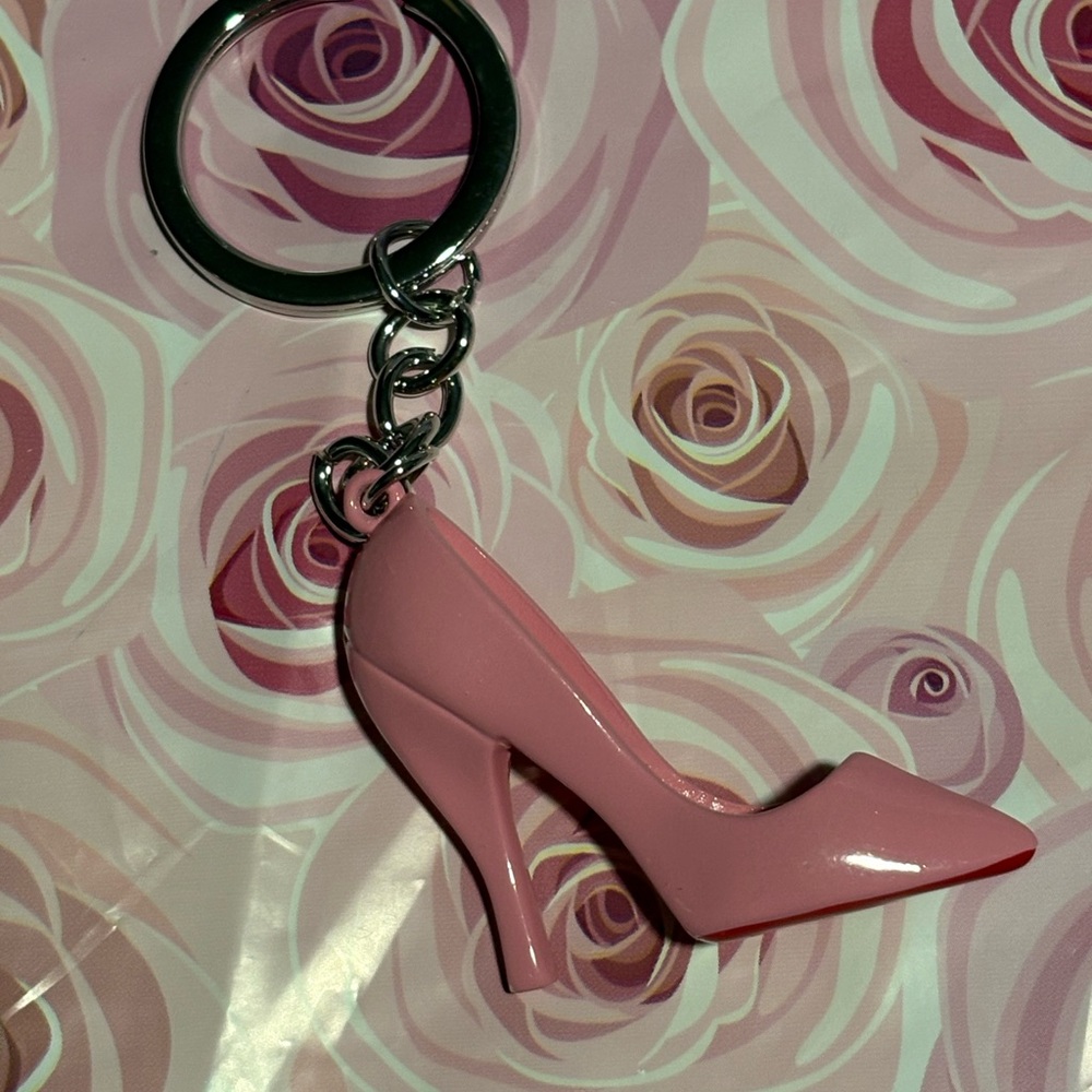 Pink Rhinestone High Heel Keychain - Picture 2 of 3
